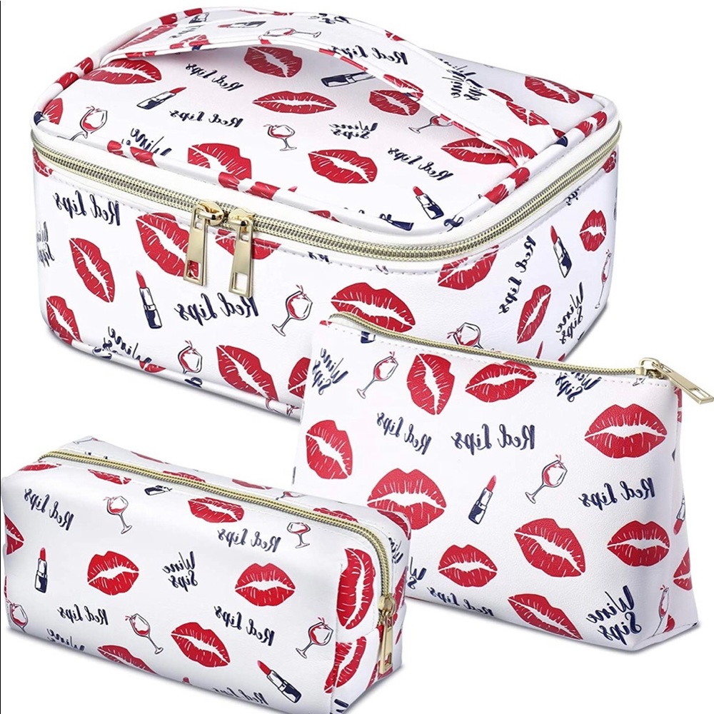 Etereauty 3 - Piece Make-up Bag Set - Lips & Sips - Picture 7 of 14